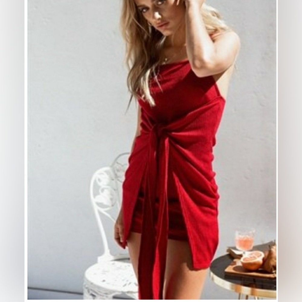 Sabo Skirt Red Louita Knit Dress size small
